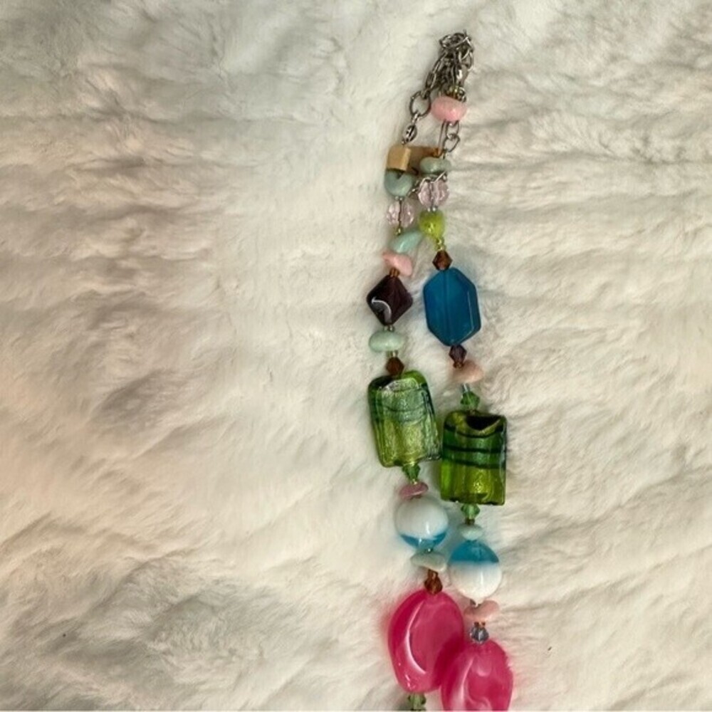 MultiColored Beads &‎ Stone Shape Necklace - Picture 6 of 9